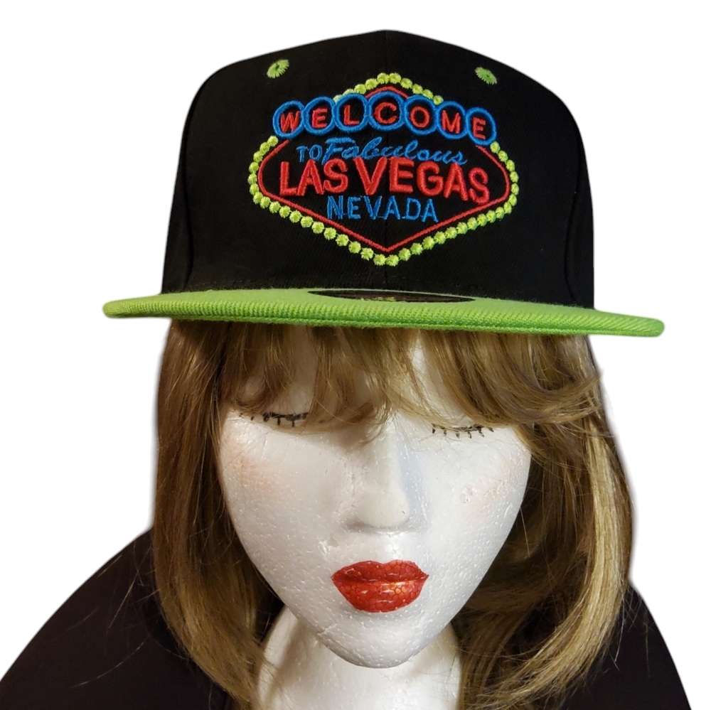 YMF Las Vegas Welcome Sign Black and Green Cap